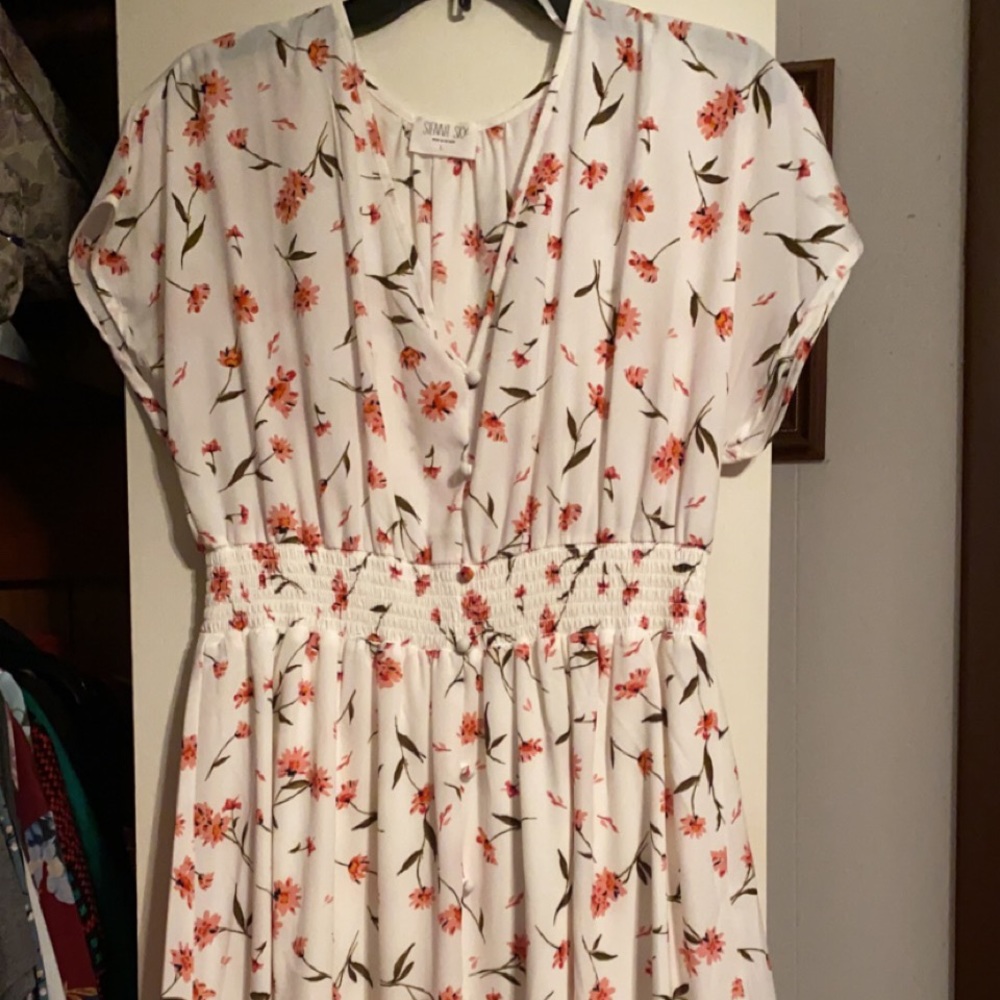 Knee length white dress